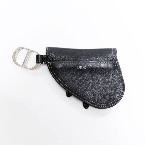 Dior Pouch Leather Saddle Bag Charm Mini Key Holder - Picture 2 of 10